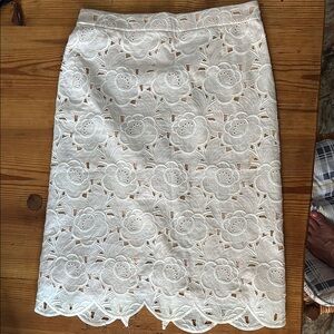 J. Crew White Pencil Skirt